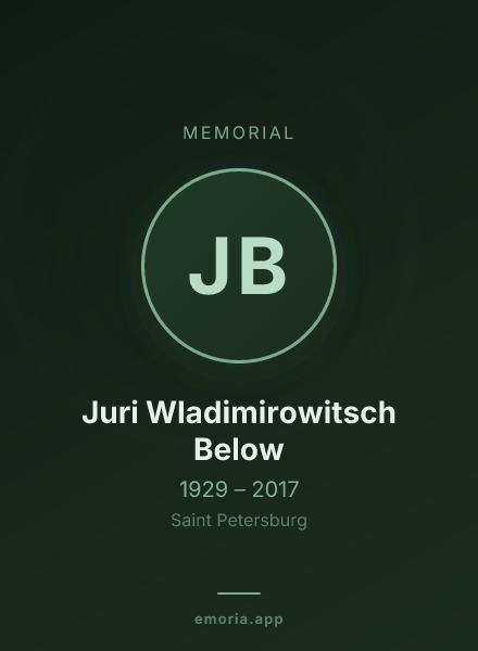 Memorial portrait of Juri Wladimirowitsch Below