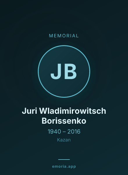 Memorial portrait of Juri Wladimirowitsch Borissenko