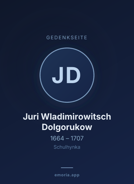 Gedenkportrait von Juri Wladimirowitsch Dolgorukow