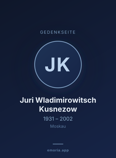 Gedenkportrait von Juri Wladimirowitsch Kusnezow