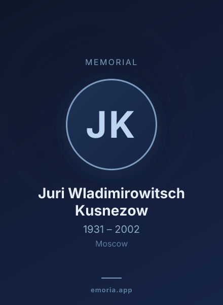 Memorial portrait of Juri Wladimirowitsch Kusnezow