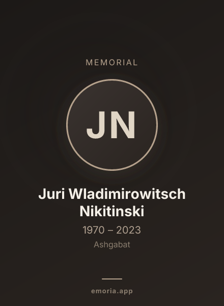 Memorial portrait of Juri Wladimirowitsch Nikitinski