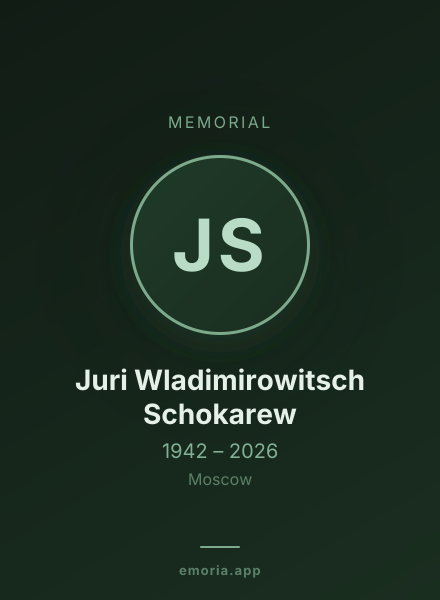 Memorial portrait of Juri Wladimirowitsch Schokarew