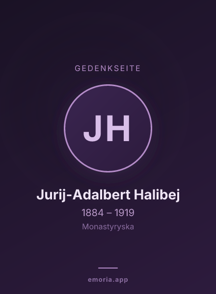 Gedenkportrait von Jurij-Adalbert Halibej