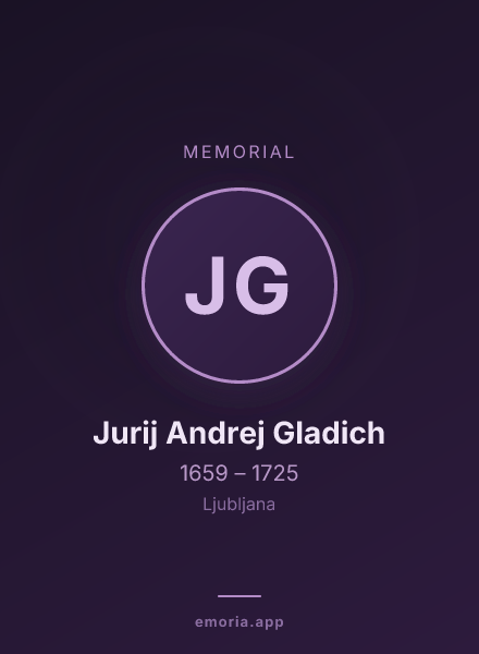 Memorial portrait of Jurij Andrej Gladich