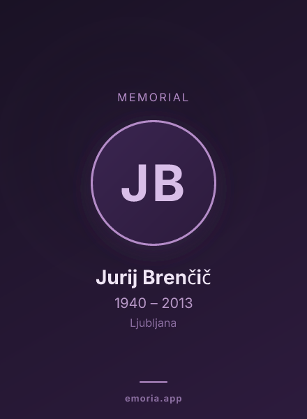 Memorial portrait of Jurij Brenčič