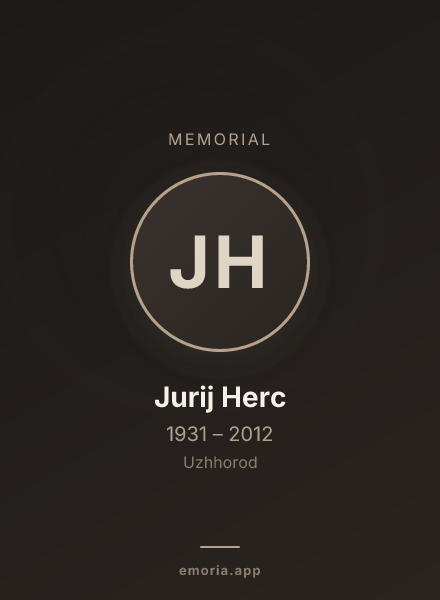 Memorial portrait of Jurij Herc