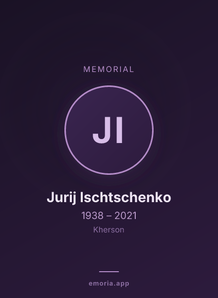 Memorial portrait of Jurij Ischtschenko