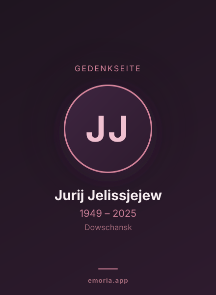 Gedenkportrait von Jurij Jelissjejew