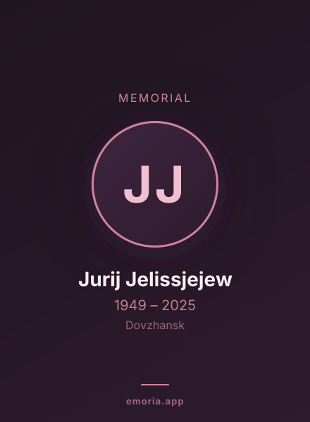 Memorial portrait of Jurij Jelissjejew