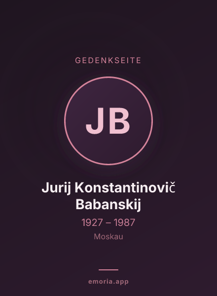 Gedenkportrait von Jurij Konstantinovič Babanskij