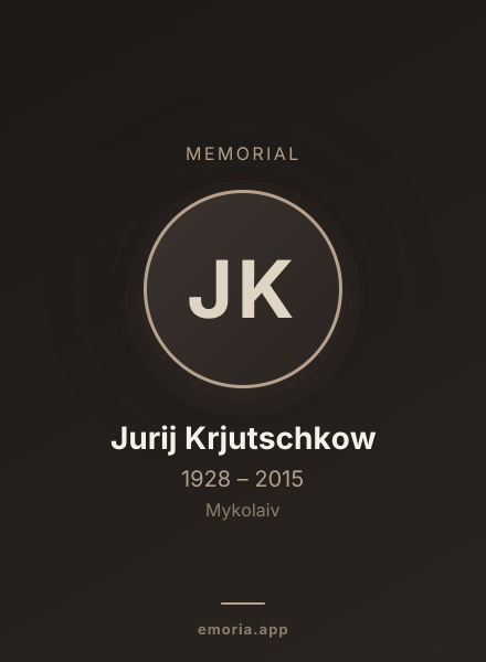 Memorial portrait of Jurij Krjutschkow