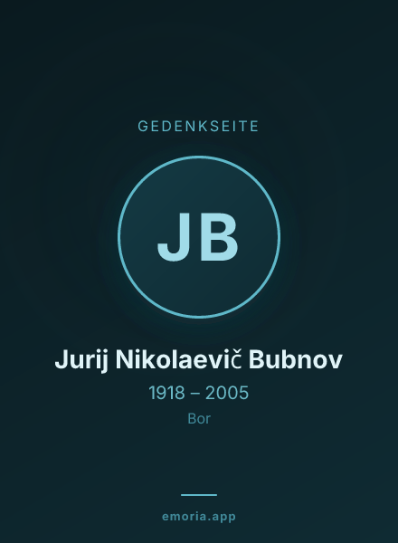 Gedenkportrait von Jurij Nikolaevič Bubnov