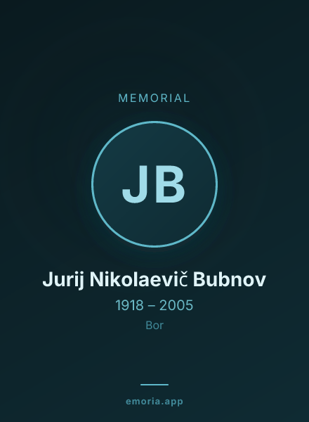Memorial portrait of Jurij Nikolaevič Bubnov