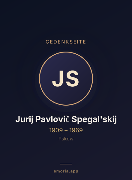 Gedenkportrait von Jurij Pavlovič Spegal'skij