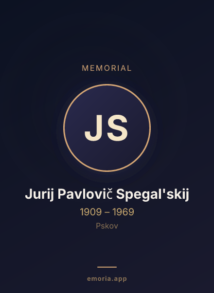 Memorial portrait of Jurij Pavlovič Spegal'skij