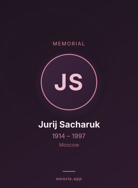 Memorial portrait of Jurij Sacharuk
