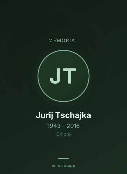 Memorial portrait of Jurij Tschajka