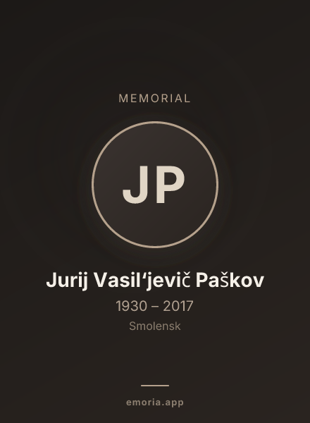 Memorial portrait of Jurij Vasil‘jevič Paškov