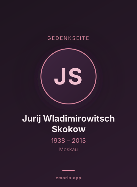 Gedenkportrait von Jurij Wladimirowitsch Skokow