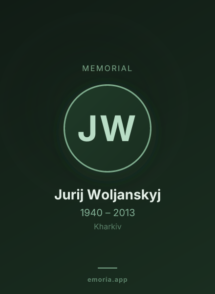 Memorial portrait of Jurij Woljanskyj