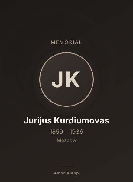 Memorial portrait of Jurijus Kurdiumovas