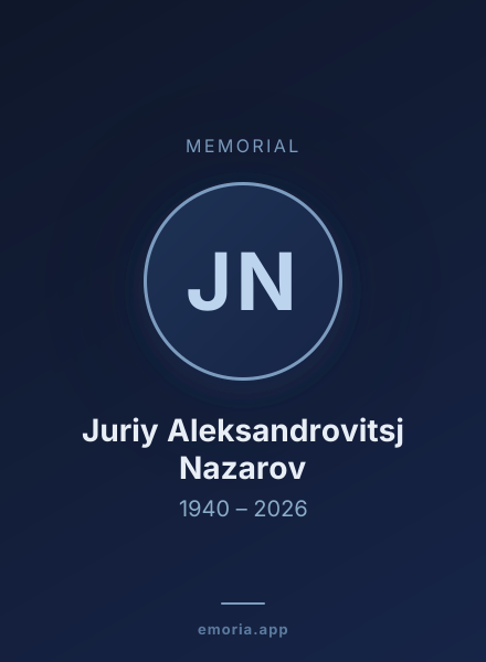 Memorial portrait of Juriy Aleksandrovitsj Nazarov