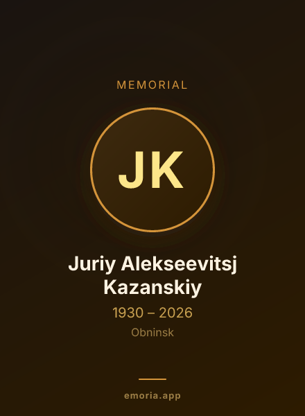 Memorial portrait of Juriy Alekseevitsj Kazanskiy