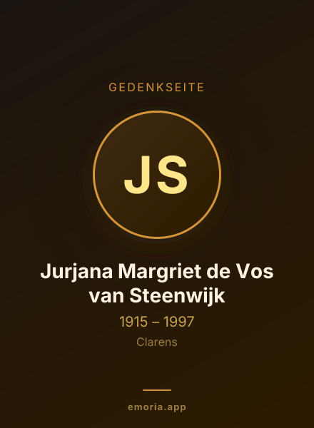Gedenkportrait von Jurjana Margriet de Vos van Steenwijk