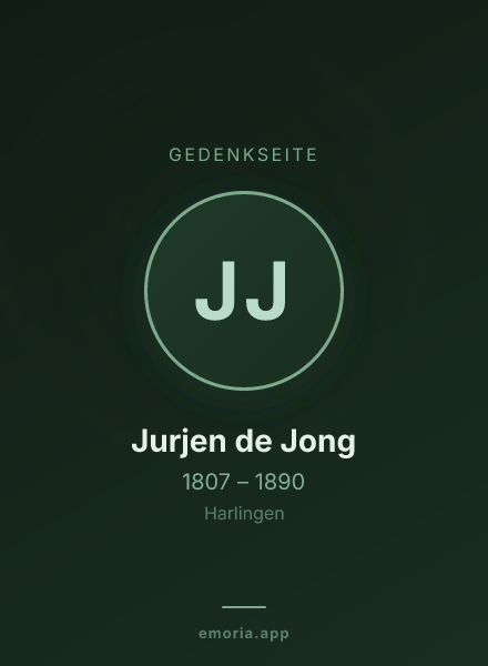 Gedenkportrait von Jurjen de Jong