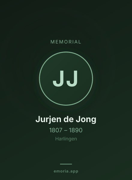 Memorial portrait of Jurjen de Jong