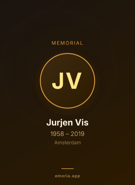 Memorial portrait of Jurjen Vis