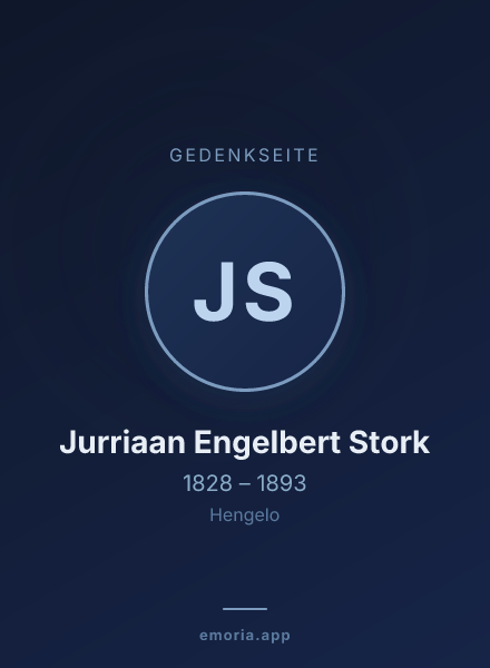 Gedenkportrait von Jurriaan Engelbert Stork