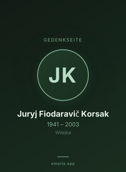 Gedenkportrait von Juryj Fiodaravič Korsak