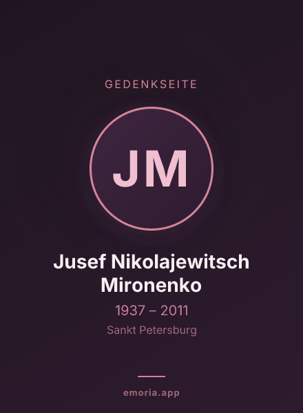 Gedenkportrait von Jusef Nikolajewitsch Mironenko