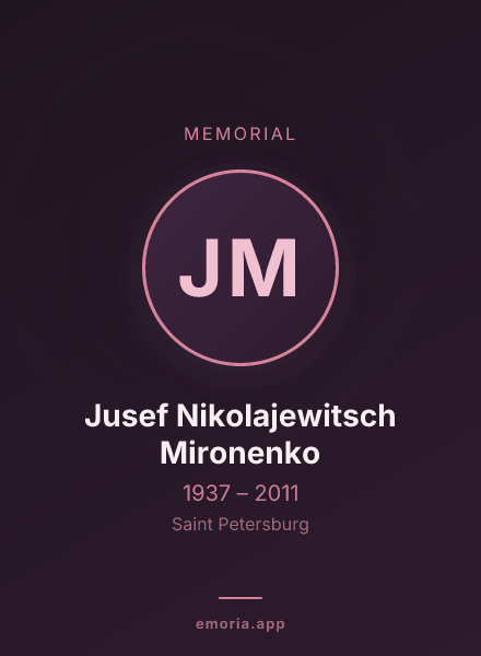 Memorial portrait of Jusef Nikolajewitsch Mironenko