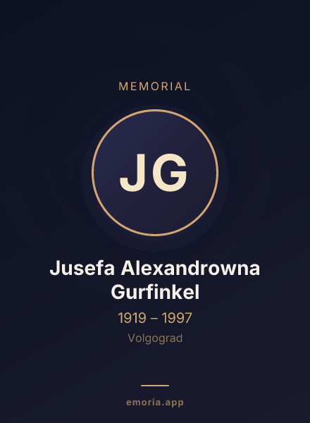 Memorial portrait of Jusefa Alexandrowna Gurfinkel