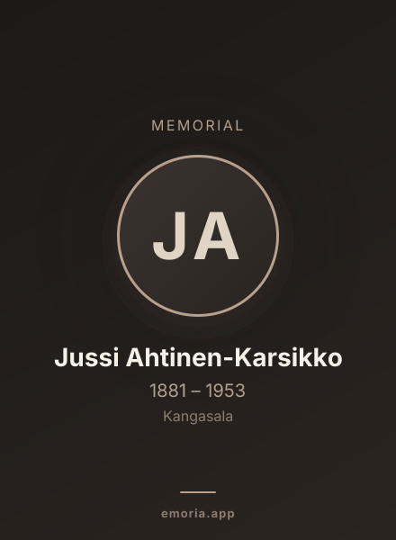 Memorial portrait of Jussi Ahtinen-Karsikko