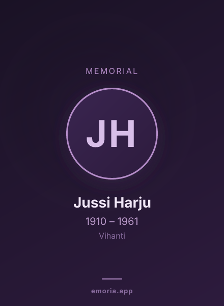 Memorial portrait of Jussi Harju