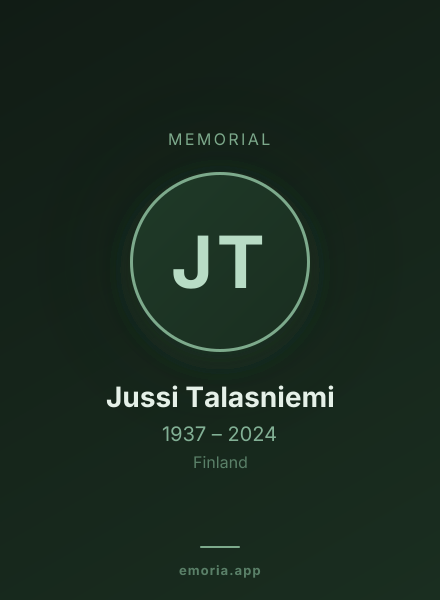 Memorial portrait of Jussi Talasniemi