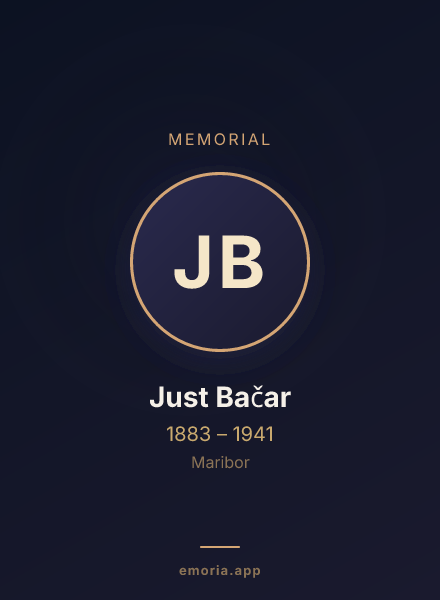 Memorial portrait of Just Bačar