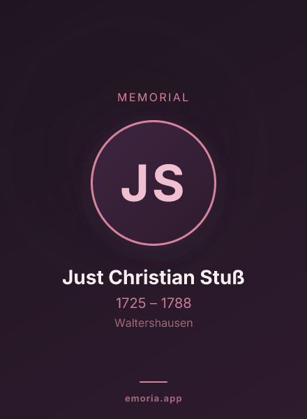 Memorial portrait of Just Christian Stuß
