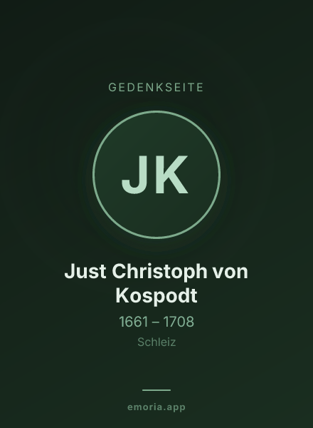 Gedenkportrait von Just Christoph von Kospodt