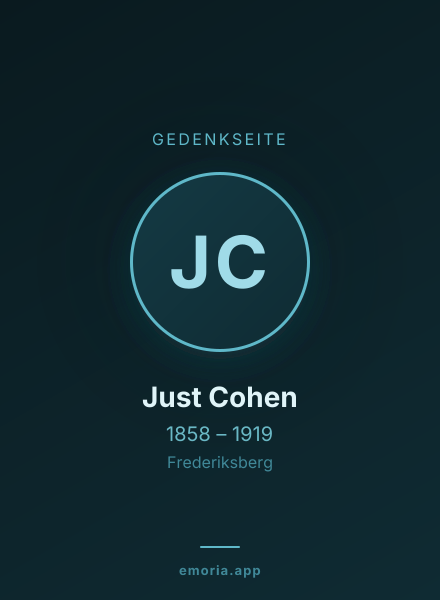 Gedenkportrait von Just Cohen