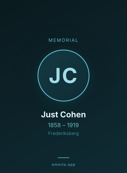 Memorial portrait of Just Cohen
