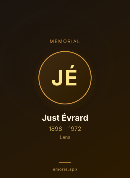 Memorial portrait of Just Évrard
