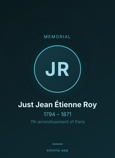 Memorial portrait of Just Jean Étienne Roy