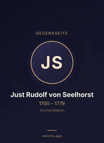Gedenkportrait von Just Rudolf von Seelhorst