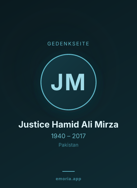 Gedenkportrait von Justice Hamid Ali Mirza
