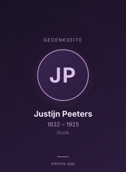 Gedenkportrait von Justijn Peeters